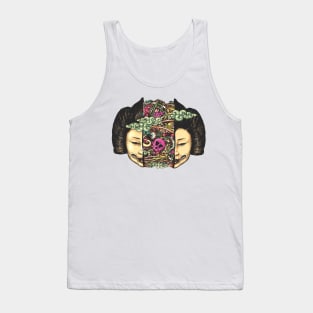 Split Head Gueisha Doodle Tank Top